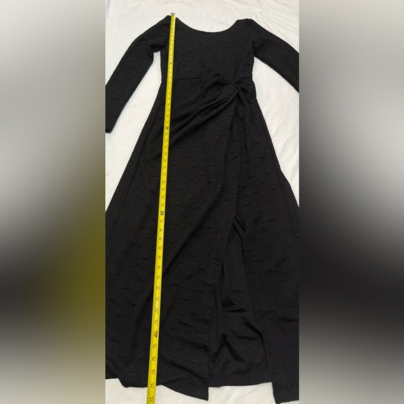 Free People Black Long Sleeve Slit Gown - Picture 3 of 7